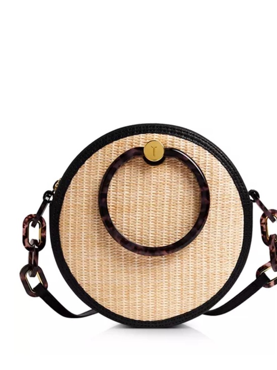 Ted Baker Handbags - Ted Baker NWOT Straw Leather Crossbody Bag Resin Handle Dust Bag